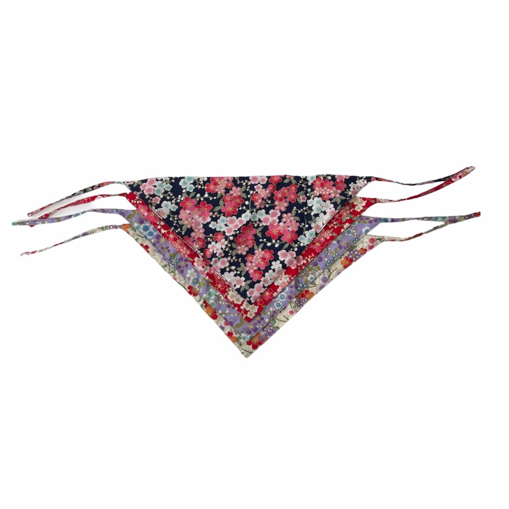 Dog or Puppy Floral Print Bandanas Set of 4